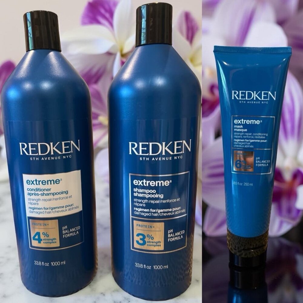 Redken Extreme Dry Damage Hair Shampoo Conditioner 33.8 oz Mask 8.5 oz Set